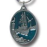 Coastal Scene Metal Key Chain with Enameled Details - Siskiyou Originals - Flyclothing LLC