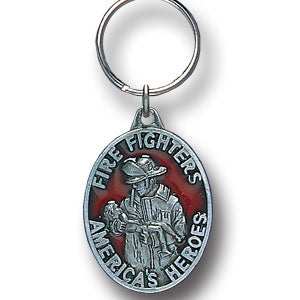 Fire Fighters America's Hero's Metal Key Chain with Enameled Details - Firefighter - Flyclothing LLC