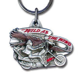 Wild as the Wind Motorcyle Metal Key Chain with Enameled Details - Siskiyou Originals - Flyclothing LLC