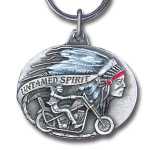 Untamed Spirit Motorcyle Metal Key Chain with Enameled Details - Siskiyou Originals - Flyclothing LLC