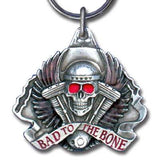Bad To The Bone Motorcyle Metal Key Chain with Enameled Details - Siskiyou Originals - Flyclothing LLC