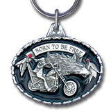 Born to be Free Motorcycle Metal Key Chain with Enameled Details - Siskiyou Originals - Flyclothing LLC