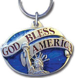 God Bless America Metal Key Chain with Enameled Details - Siskiyou Originals - Flyclothing LLC