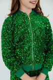 Kelly Green Velvet Sequin Jacket - Mila & Rose ® - Flyclothing LLC