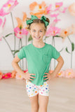 Kelly Green Ruffle Pocket Tee - Mila & Rose ® - Flyclothing LLC