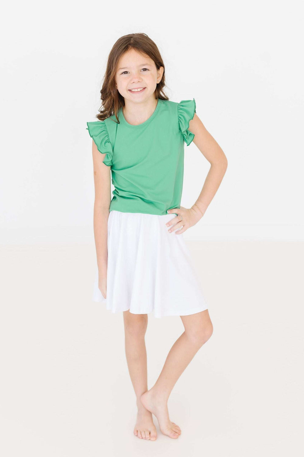 Kelly Green S/S Ruffle Tee - Mila & Rose ® - Flyclothing LLC