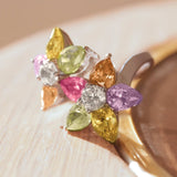 Kered Cocktail Ring - Stainless Steel, AAA CZ , Multi Color - TK111 - Alamode - Flyclothing LLC