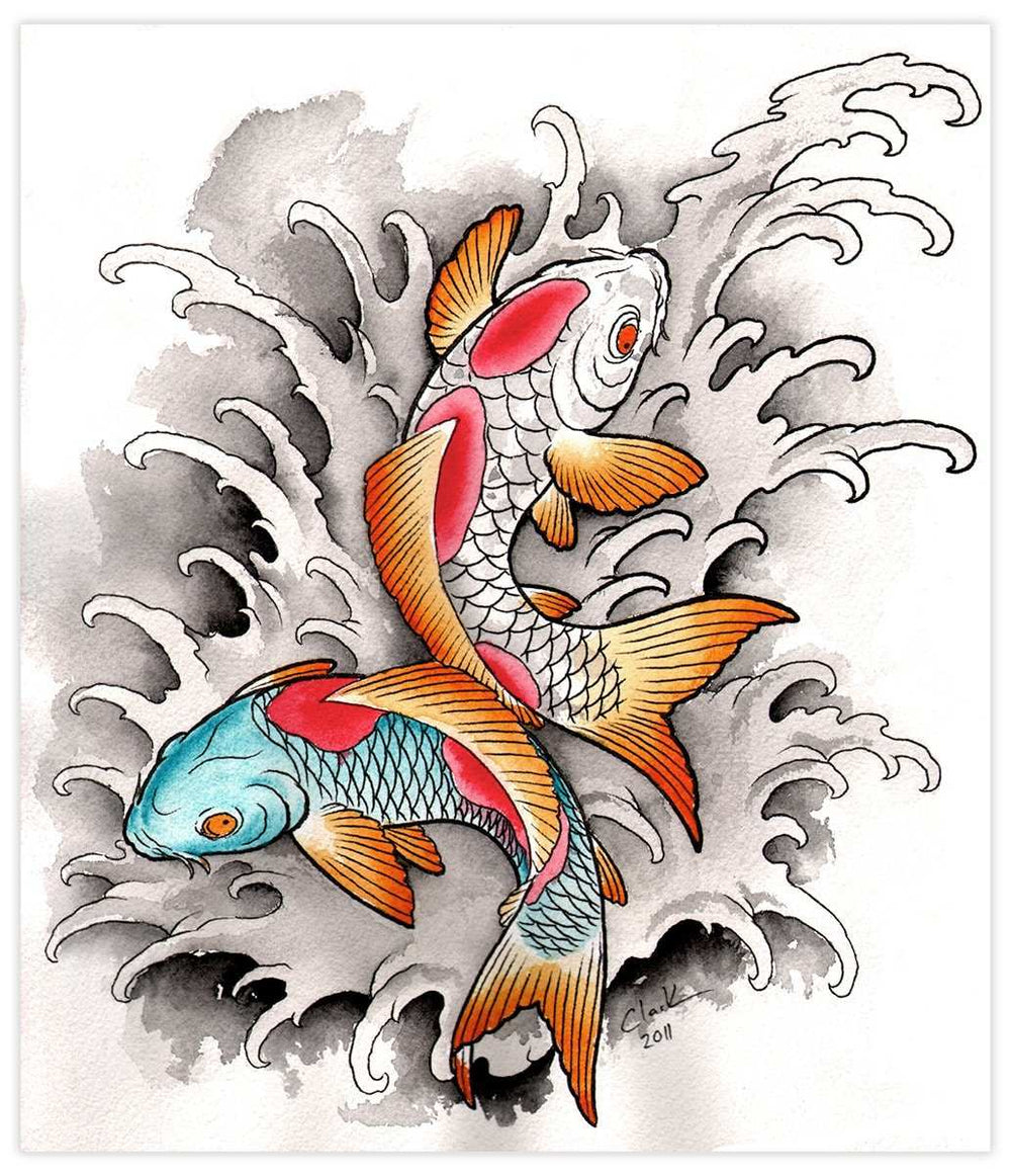 Black Market Art Company Koi At Play Print - Black Market Art Company - Flyclothing LLC