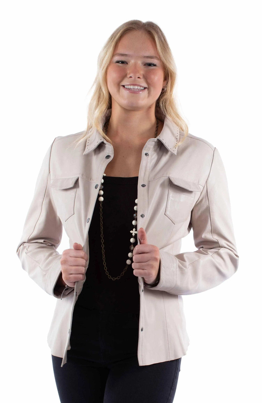 Scully Leather Vanilla Snap Front Shirt Jacket - Scully Leather - Flyclothing LLC
