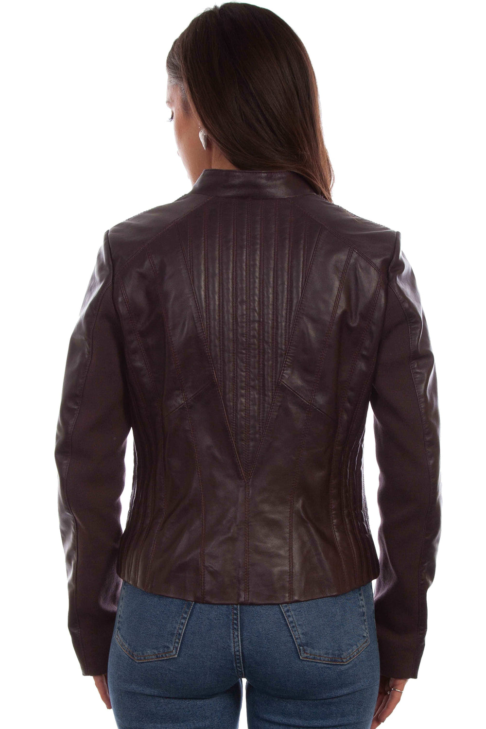 Scully leather Aubergine Ladies zip front jacket L1084 - Scully Leather - Flyclothing LLC