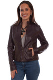 Scully leather Aubergine Ladies zip front jacket L1084 - Scully Leather - Flyclothing LLC