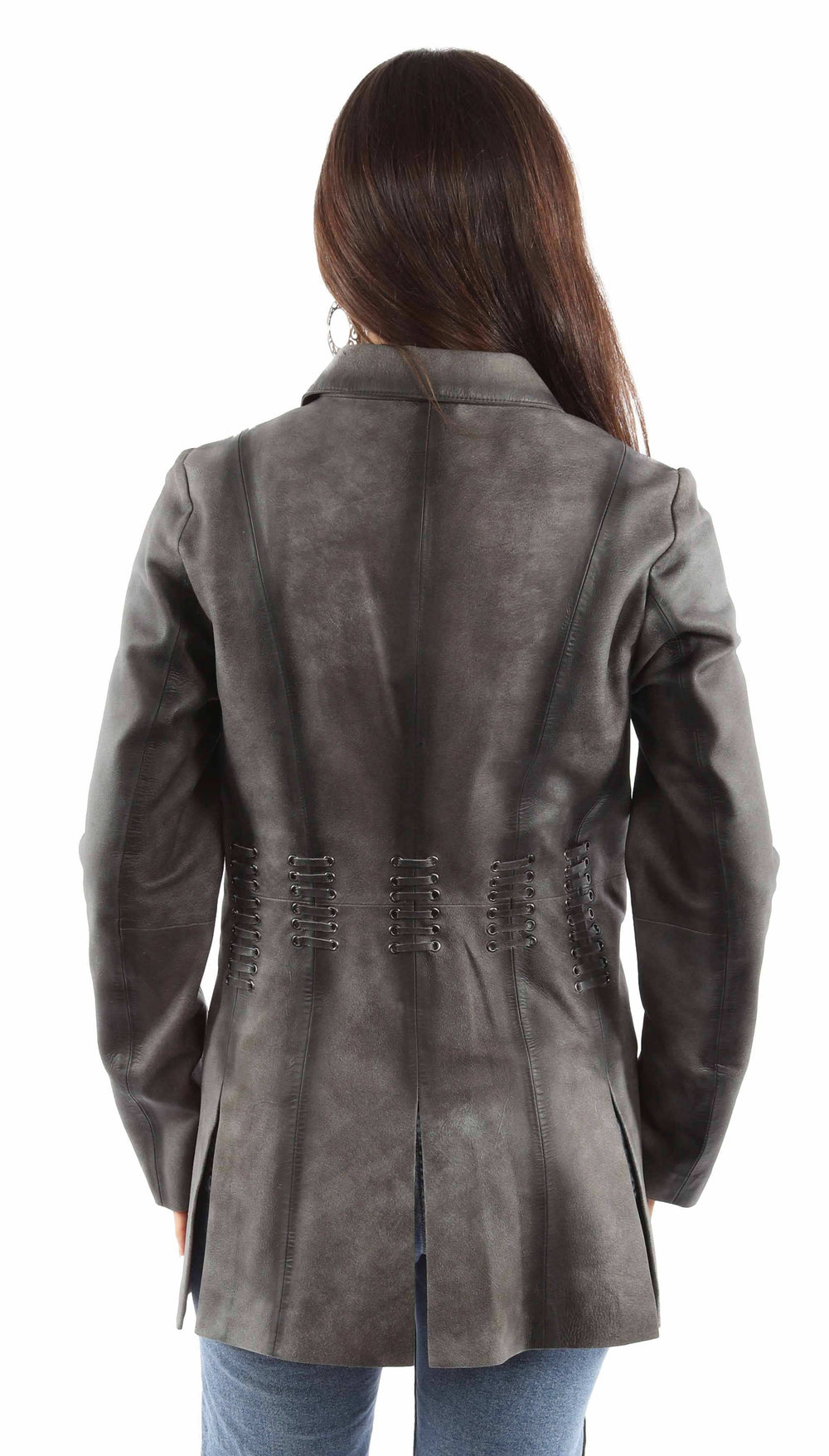 Scully Leather Womens leatherwear vintage grey ladies jacket - Scully Leather - Flyclothing LLC