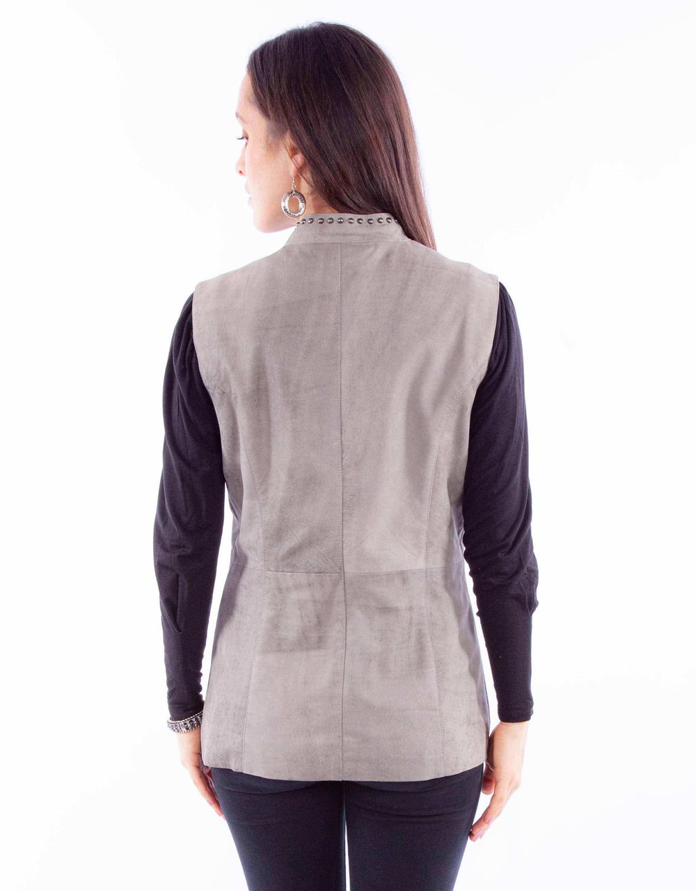Scully Leather Womens leatherwear grey ladies vest - Scully Leather - Flyclothing LLC