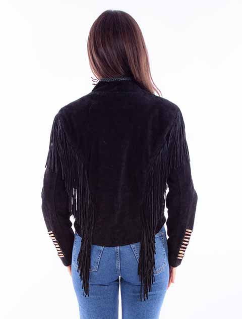 Scully Leather Black Fringe/Lacing Jacket