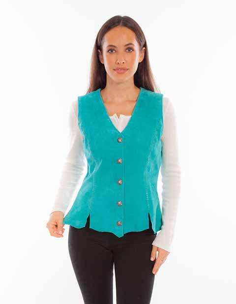 Scully Leather Turquoise Ladies Vest - Scully Leather - Flyclothing LLC