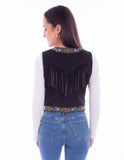 Scully Leather Womens leatherwear black emb ladies vest - Scully Leather - Flyclothing LLC