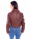 Scully Leather Womens leatherwear cognac ladies mc jacket - Scully Leather - Flyclothing LLC