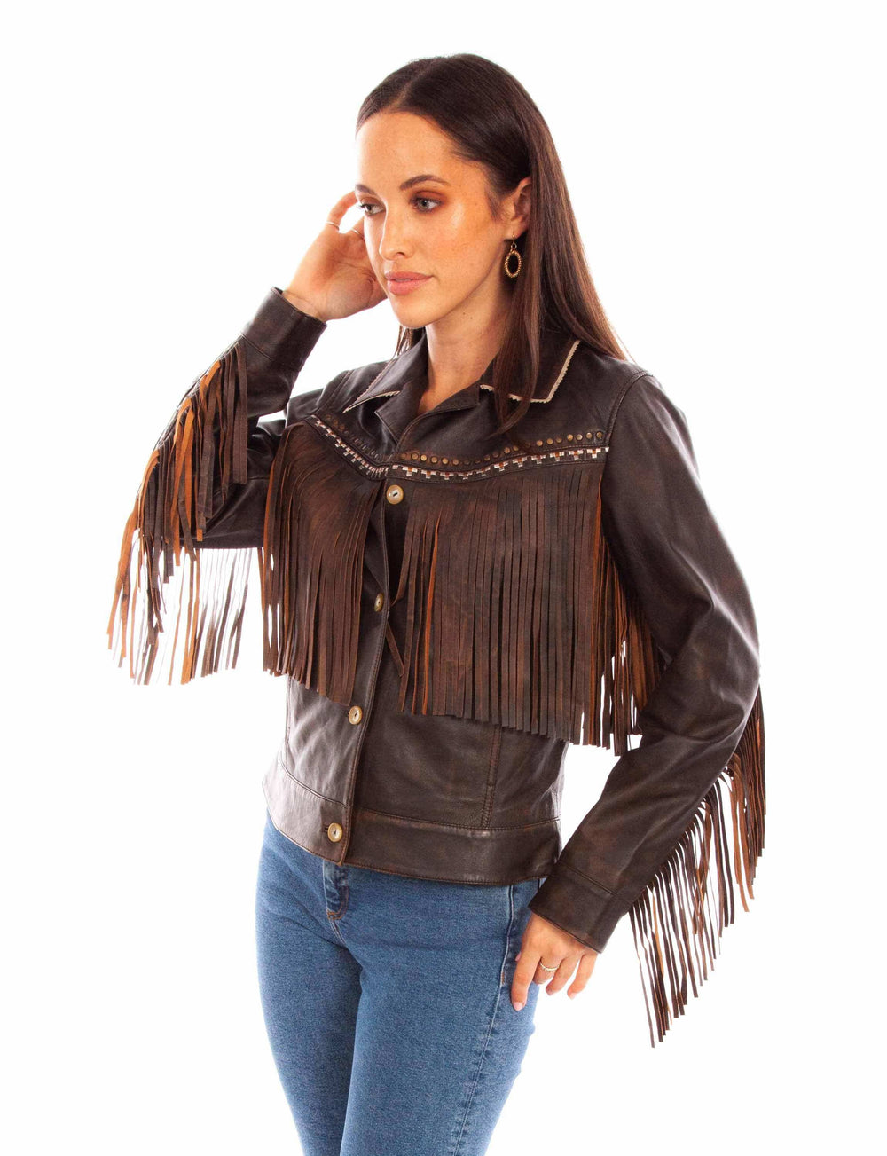 Scully Leather Leatherwear Womens Fringe/Emb Jacket - Scully Leather - Flyclothing LLC