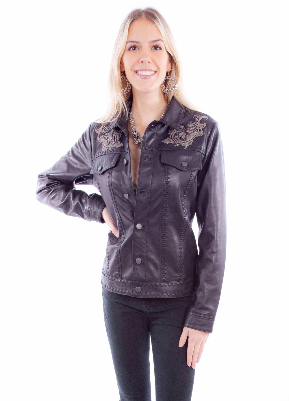 Scully Leather Leatherwear Womens Ladies Embo Jacket - Scully Leather - Flyclothing LLC
