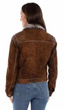 Leatherwear womens 100% leather Brown Ladies jean jacket - Scully Leather - Flyclothing LLC