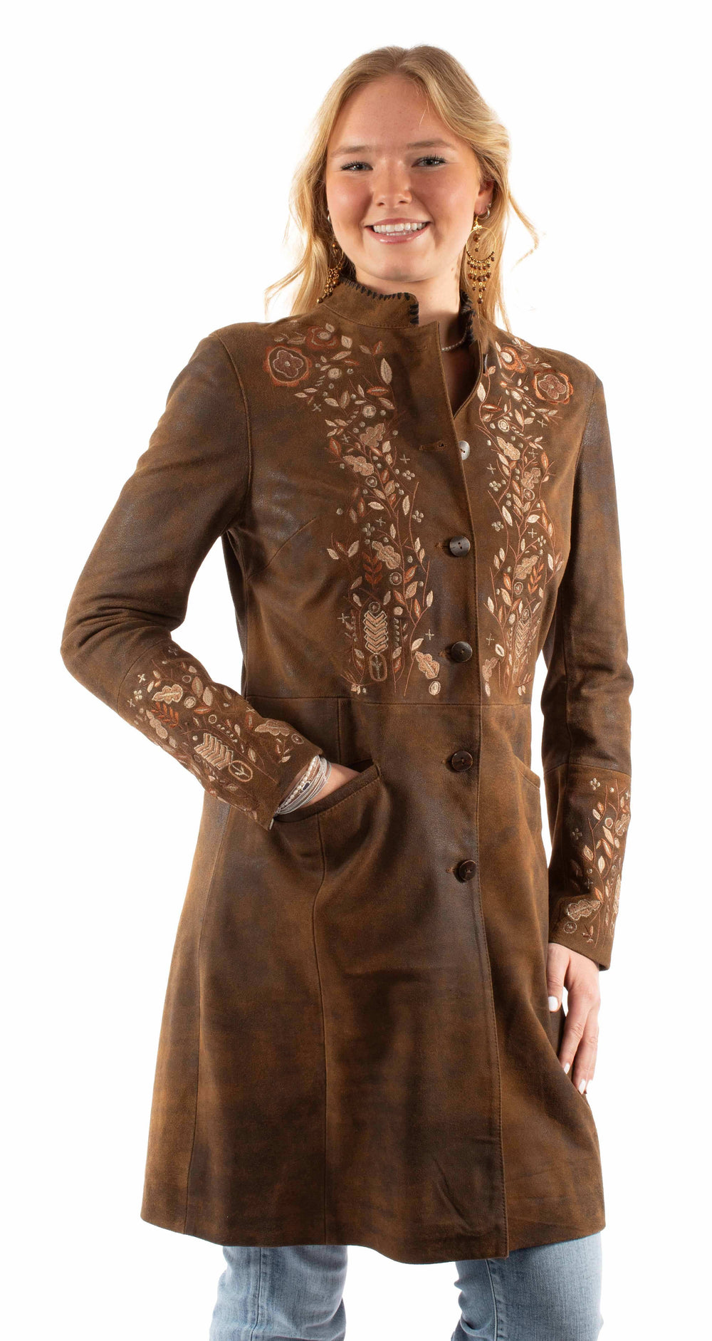 leatherwear womens brown 100% leather ladies jacket - Scully Leather - Flyclothing LLC
