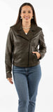 leatherwear womens olive 100% leather ladies mc jacket - Scully Leather - Flyclothing LLC