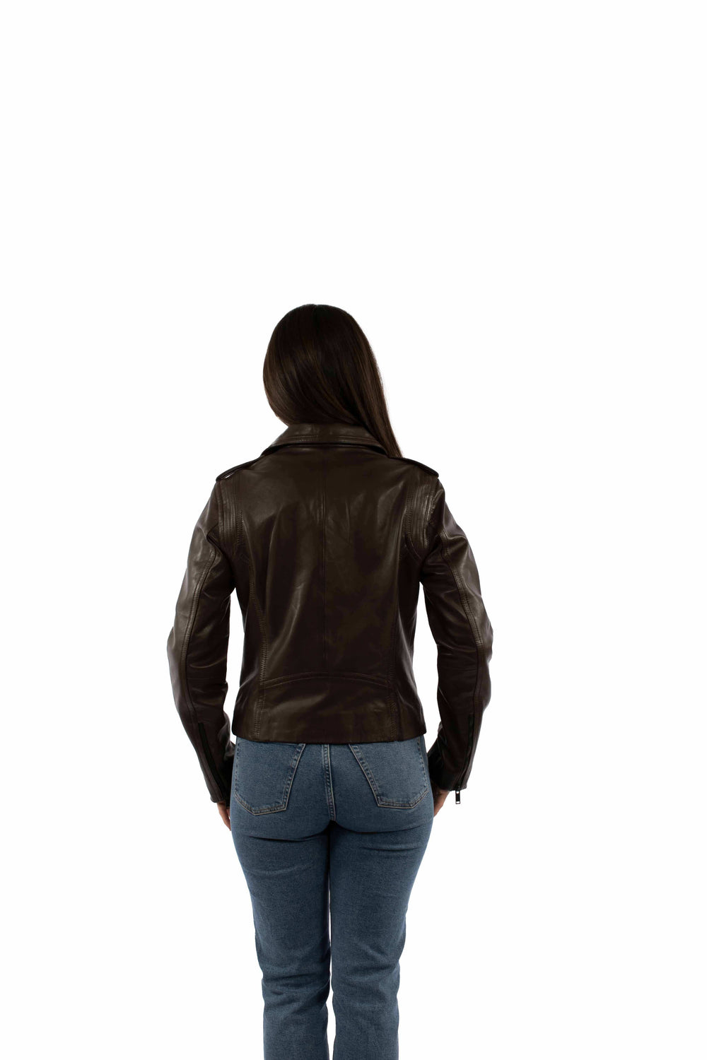 leatherwear womens brown 100% leather ladies mc jacket - Scully Leather - Flyclothing LLC