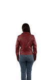 leatherwear womens red lamb 100% leather ladies mc jacket - Scully Leather - Flyclothing LLC