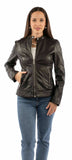 leatherwear womens black lamb 100% leather ladies mc jacket - Scully Leather - Flyclothing LLC