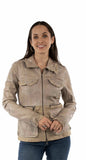 leatherwear womens stone 80% cotton 20% leather ladies jacket - Scully Leather - Flyclothing LLC