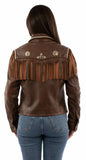 Scully Leather 100% Leather Brown Ladies Fringe Jacket - Scully Leather - Flyclothing LLC