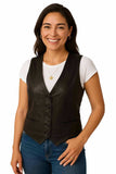 Scully Leather 100% Leather Black Lamb Ladies Vest Sc-3470l - Scully Leather - Flyclothing LLC