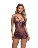 Roma Confidential LI1018 Secrets Eyelash Lace Chemise - Roma Confidential - Flyclothing LLC