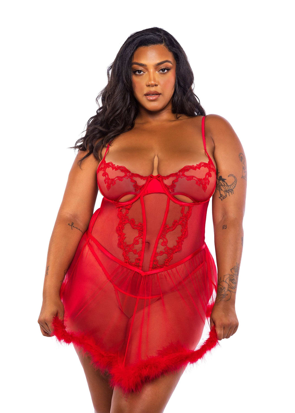 Roma Costume Baroque Heart Babydoll 2-Piece Set - Roma Costume - Flyclothing LLC