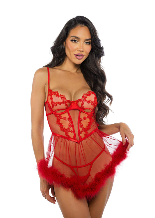 Roma Costume Baroque Heart Babydoll 2-Piece Set - Roma Costume - Flyclothing LLC