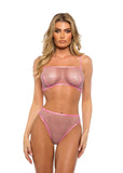 Roma Costume Think Pink Rhinestone Bralette 2-Piece Short Set - Roma Costume - Flyclothing LLC