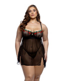 Roma Confidential LI796 Cherry Delight Babydoll 2pc Set Lingerie - Roma Confidential - Flyclothing LLC