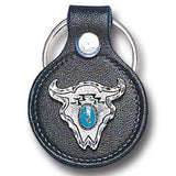 Leather Keychain - Buffalo Skull - Siskiyou Originals - Flyclothing LLC