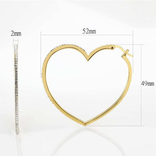 LO1258 - Gold Brass Earrings with Top Grade Crystal in Clear - Alamode - Flyclothing LLC