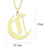 LO228 - Gold Brass Chain Pendant with No Stone - Alamode - Flyclothing LLC