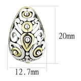 LO256 - Gold+Rhodium Brass Earrings with No Stone - Alamode - Flyclothing LLC