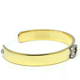 LO2573 - Gold+Rhodium White Metal Bangle with Top Grade Crystal in Clear - Alamode - Flyclothing LLC