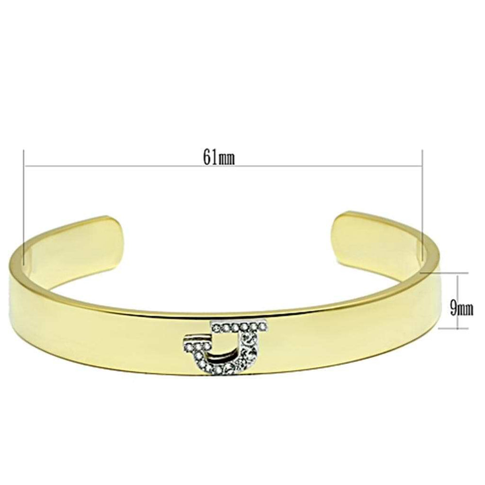 LO2579 - Gold+Rhodium White Metal Bangle with Top Grade Crystal in Clear - Alamode - Flyclothing LLC