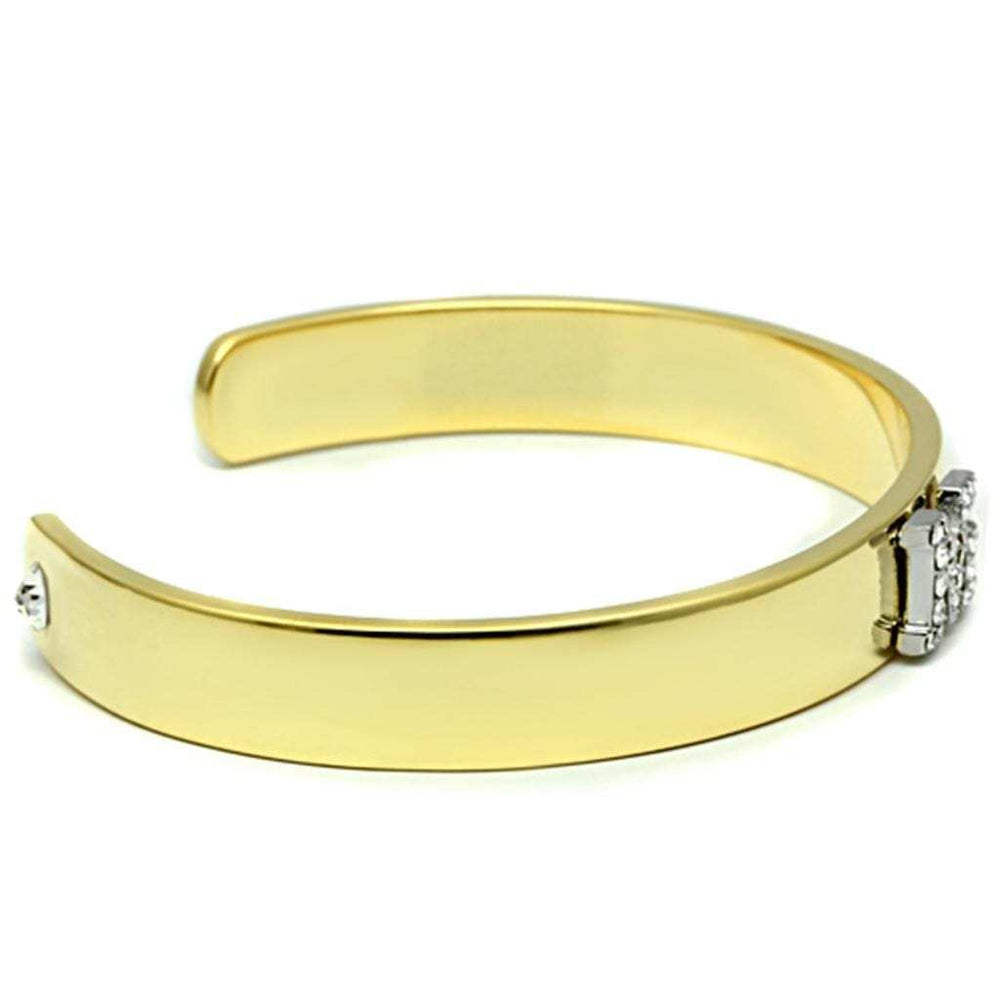 LO2582 - Gold+Rhodium White Metal Bangle with Top Grade Crystal in Clear - Alamode - Flyclothing LLC