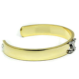 LO2593 - Gold+Rhodium White Metal Bangle with Top Grade Crystal in Clear - Alamode - Flyclothing LLC