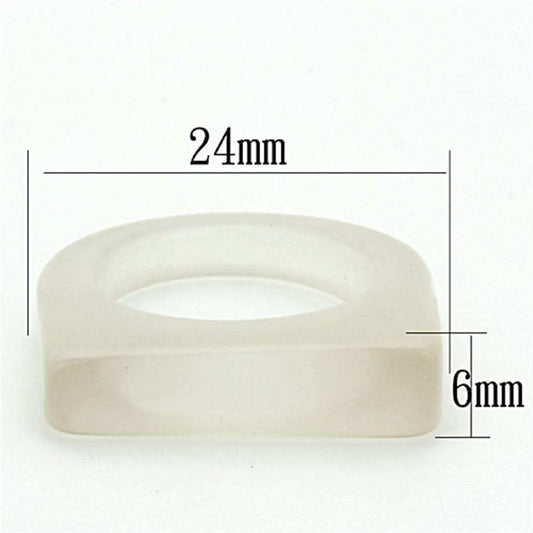 LO2965 - Resin Ring with Synthetic Synthetic Stone in Clear - Alamode - Flyclothing LLC