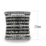 LO2967 - Ruthenium Brass Ring with Top Grade Crystal in Black Diamond - Alamode - Flyclothing LLC