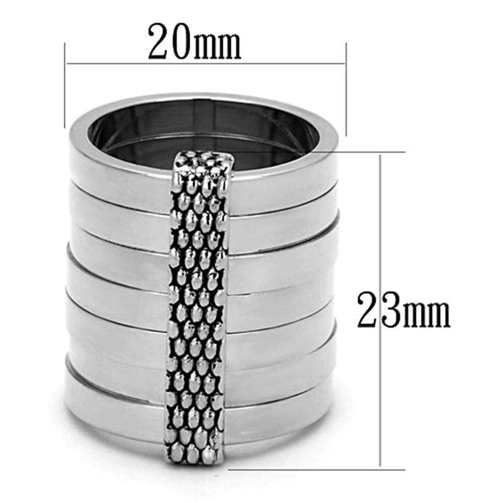 LO3014 - Rhodium Brass Ring with Epoxy in Jet - Alamode - Flyclothing LLC