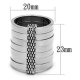 LO3014 - Rhodium Brass Ring with Epoxy in Jet - Alamode - Flyclothing LLC