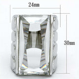 LO3030 - Rhodium Brass Ring with AAA Grade CZ in Clear - Alamode - Flyclothing LLC